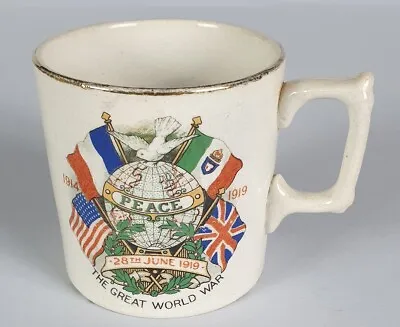 X913 Great War Peace Mug 28th June 1919 Peace And Justice • £18