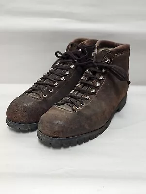 Vintage 70's Made In Italy Fabino All Suede Leather Hiking  Boots Men 13.5 M • $99