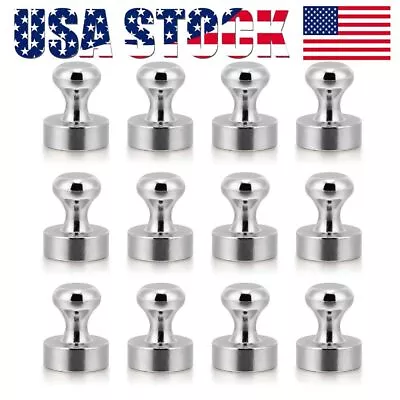 Thumb Magnetic Push Pins -N35 Strong Rare-Earth Neodymium Magnets (12Pack)-w/Box • $9.66