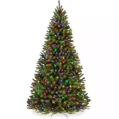 9 Foot Pre-Lit Artificial Spruce Christmas Tree W/ Multicolored LED Lights • $100