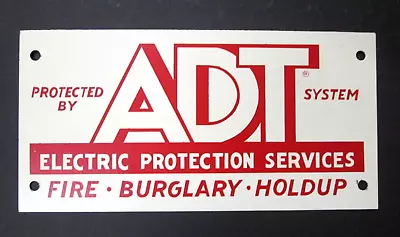 Vintage Protected By ADT System FIRE BURGLARY HOLDUP Metal Sign • $9.99