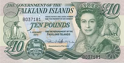 10 Pounds Falkland Islands Prefix B (Ref. Pick 18) • £10.50