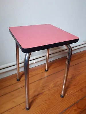 Chrome And Formica Red Stool • $31.91