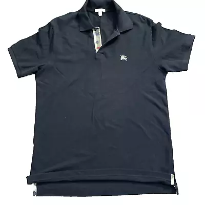 Burberry Brit Polo Shirt Black Nova Check  Mens Size Large • $49.99