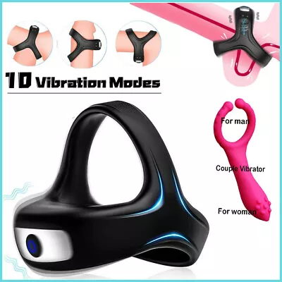 Vibrator Cock Penis Ring Couples Vibrating G-Spot Massager Rechargeable Sex Toys • $20.95