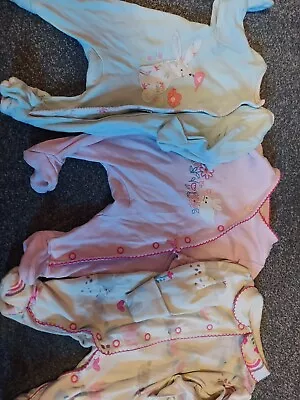 Baby Girl Newborn Sleepsuits • £3