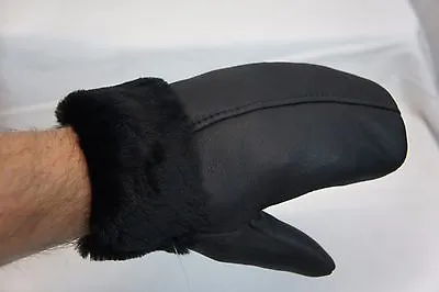 Genuine Sheepskin Shearling Leather Mittens Unisex Fur Winter 3 Color S-2XL • $21.98