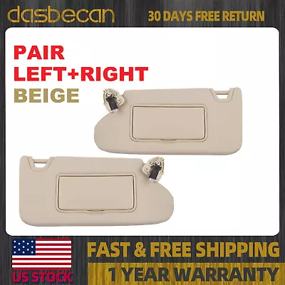 1 Pair Beige Sun Visor Driver & Passenger  W/ Light For Nissan Altima 2013-2018 • $39.89