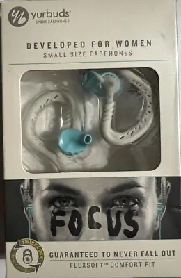Yurbuds Focus Sport Women's Behind The Ear Headphones Blue Sealed Package NEW • $22