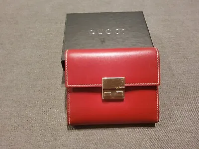 $199.90 • Buy Gucci Red Leather Train Pass Case Wallet