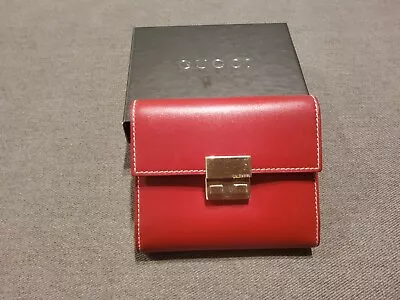 $199.90 • Buy Gucci Red Leather Train Pass Case Wallet