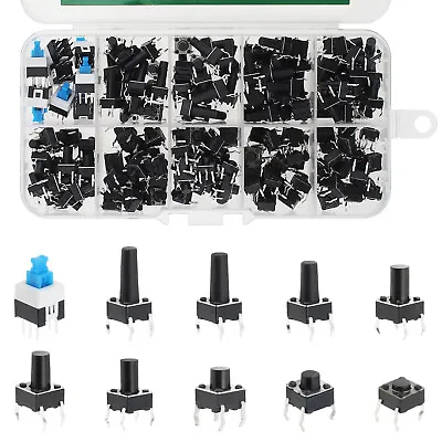 180PCS Tactile Micro Momentary Push Button Switch 10 Value Tact Assortment Set • $9.80