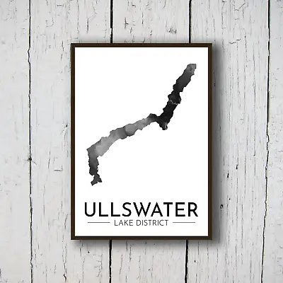 Ullswater Lake Map A4 Glossy Print - Lake District Travel Print • £11.99