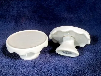 Pair AMERICAN ARTELIER Small CUPCAKE Muffin STAND Set LOT White PEDESTAL Display • $9.99