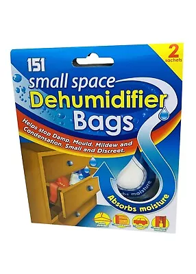 Small Space Dehumidifier Bags Sachet Pack Mould Mildew Damp Wardrobe Drawers • £5.60