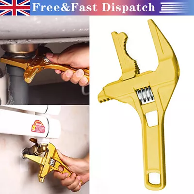 Universal Spanner Wrench Tap Faucet Grip 6-68mm Opening Wide Jaw Tool Adjustable • £9.55