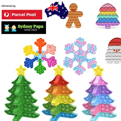 $13.95 • Buy Christmas Pop It Fidget Toy Sensory Stress Relief Push Pop  Christmas Tree Gift