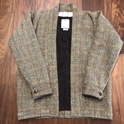 VISVIM×HARRIS TWEED Men's TWEED SANJURO Kimono Jacket Beige Size 1 L72.5cm W57cm • $858.31