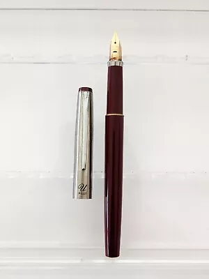 Vtg Burgundy Steel Pilot U Fountain Pen - 14k F Nib  • $14.99