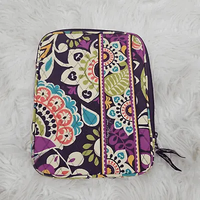 Vera Bradley Plum Crazy Quilted Mini Laptop Sleeve Case Purple Floral Print • $15