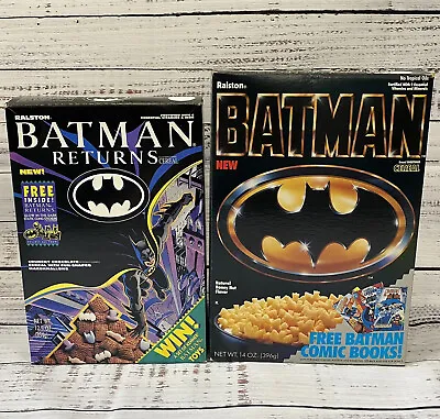 2 Vintage 89 92 Ralston Cereal Boxes Batman Returns Cereal Box Lot 80s 90s EMPTY • $39.99