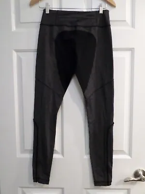 Lululemon Dressage Gray Ruffle Zip Leg Riding Leggings Size 8 • $24.99