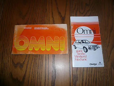 1978 Dodge Omni Operator's Manual - Glove Box - OEM + Weekend Mechanic Guide • £12.34