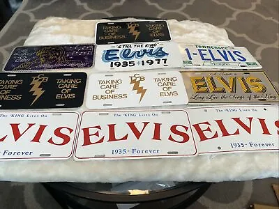 Metal Elvis Presley License Plate Lot Of 10 TCB King Lives On Memphis  • $88