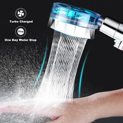 Handheld Propeller Turbo Fan Hydro Jet Spinning High Pressure Shower Head • £7.41