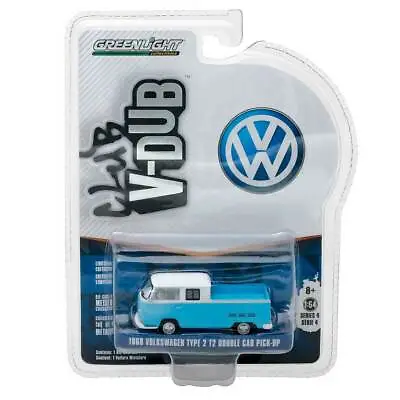 Greenlight V-DUB Series: 1968 VW T2 Type 2 Double Cab Pick-Up 1/64 Scale • $10.95