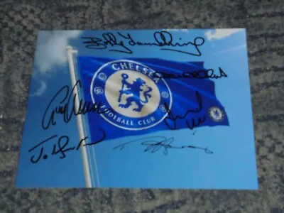 CHELSEA FLAG 10x8 PHOTO SIGNED BY 6 INC GARY CHIVERS BOBBY TAMBLING RON HARRIS • $29.02