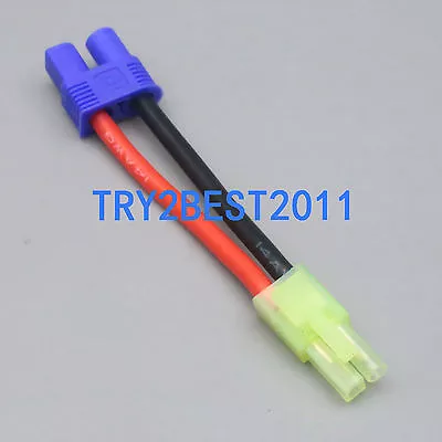 Mini-Tamiya Male To Female EC3 Adapter W/ 5CM (~2 Inches) 14awg Wire • $2.30