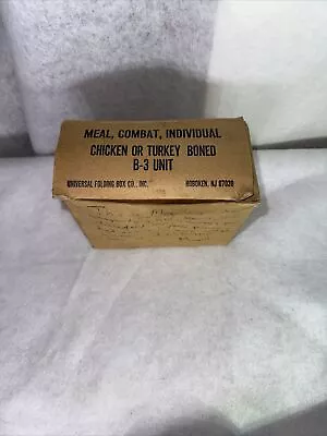 VINTAGE MEAL COMBAT INDIVIDUAL MCI C Ration B3 Unit Chicken Or Turkey Boned • $100