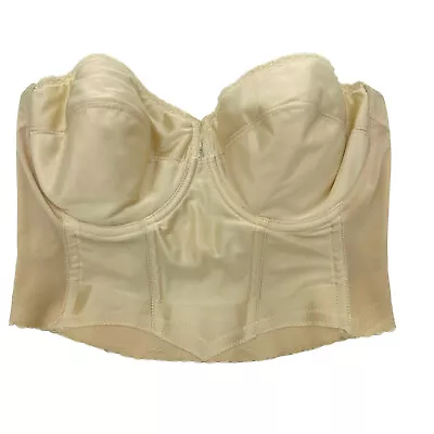 £28.04 • Buy Vintage Backless Strousse Adler Nylon 38D Boned Bustier Low Back Bra Nude Padded