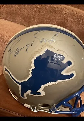 Barry Sanders Autographed Game Used Detroit Lions VSR-4 Riddell Football Helmet • $498.75