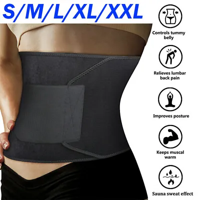 Men Sauna Sweat Belt Body Shaper Slimming Waist Trainer Weight Loss Trimmer Band • $10.29