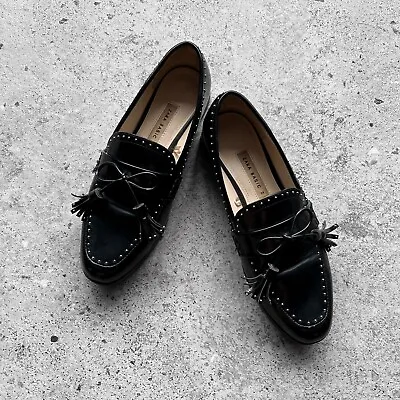 Zara Basic Women’s Black Leather Moccasin Shoes Size - US 7.5 • $30