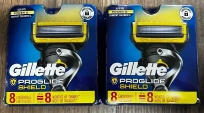 LOT OF 2 Gillette PROGLIDE SHIELD 8 Each/16 Total Cartridges • $34