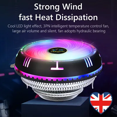 Air Cooler With 90mm Silent Fan Aluminum Fins Low Profile CPU Cooler For AMD AM4 • £10.49