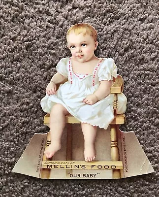 1860s-1880s Mellin's Food Folding Stand Up Baby Victorian Advertising Trade Card • $29.29