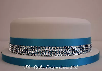 £5.49 • Buy  DIAMANTE EFFECT CAKE TRIM & 35mm RIBBON  1.5,3 & 5 METRE LENGTHS , BOARD RIBBON