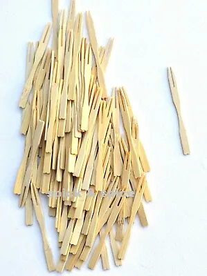 100x Wooden Cocktail Sticks Mini Forks Buffet Food Cocktails Garden  Fruit Pick • £3.99