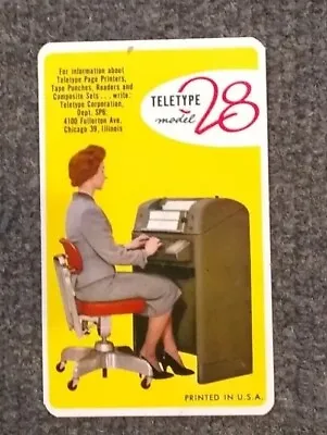 Vintage Teletype Model 28 Code Chart Card • $34