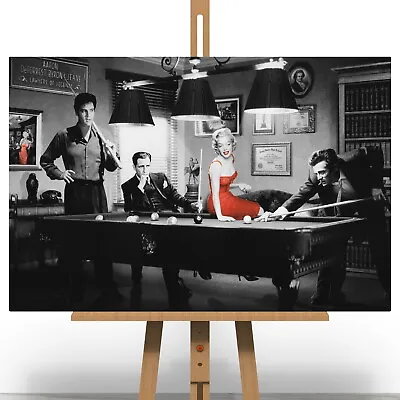 £9.99 • Buy Marilyn Monroe Elvis James Dean Canvas Print Picture Retro Wall Art Pool Table