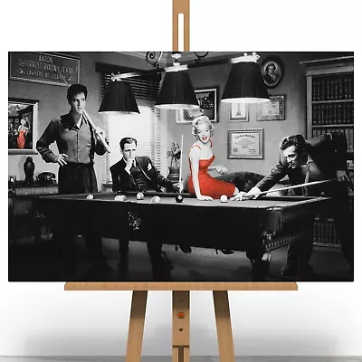 Marilyn Monroe Elvis James Dean Canvas Print Picture Retro Wall Art Pool Table • £13.99