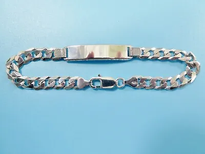 8.5 Inch Real 925 Sterling Silver  Solid Cuban Men Id Bracelet • $68