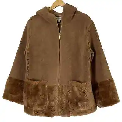 KOOLABURRA By UGG Hooded Coat With Faux Fur Trim Deep Camel XS • $46.23