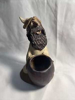 Handmade Clay Sculpture Wizard Cauldron Planter Medieval Core Magic Wizardry • $29.99