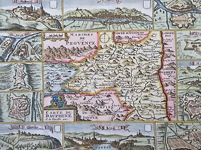 Duchy Of Dauphine Kingdom France Provence Savoy Piedmont 1708 De La Feuille Map • $180