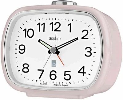£15.50 • Buy Acctim Camille Light Pink Luminous Tipped Hands Bedside Table Alarm Clock